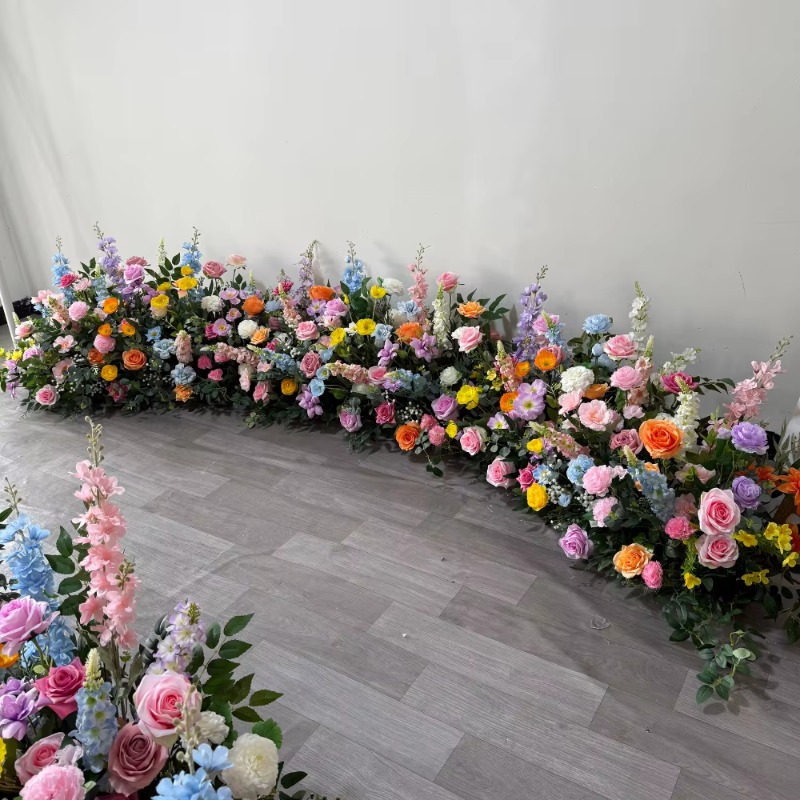 Dessert Table Backdrop - Pita bunga putih dan hijau, cocok