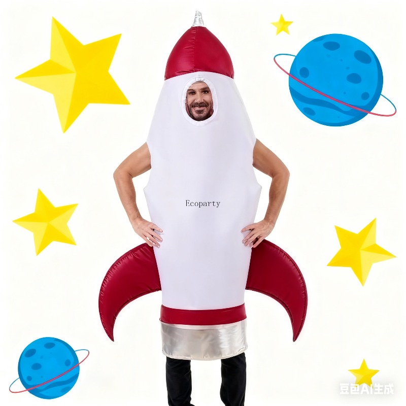 Event Support - Kostum Halloween Rocket Jumpsuit untuk Pesta,