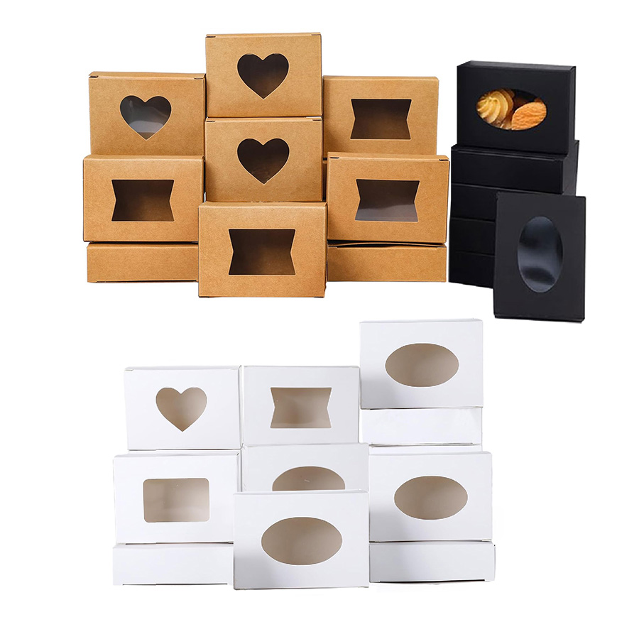 Event Party Box - 10 buah kotak kertas Kraft persegi