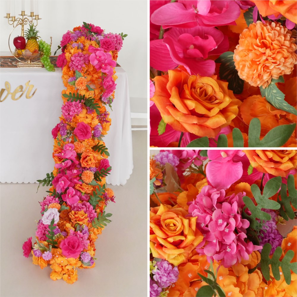 Uflower 1/2M Bunga Mawar Orany - Flower Wall Panel ulasan dan harga