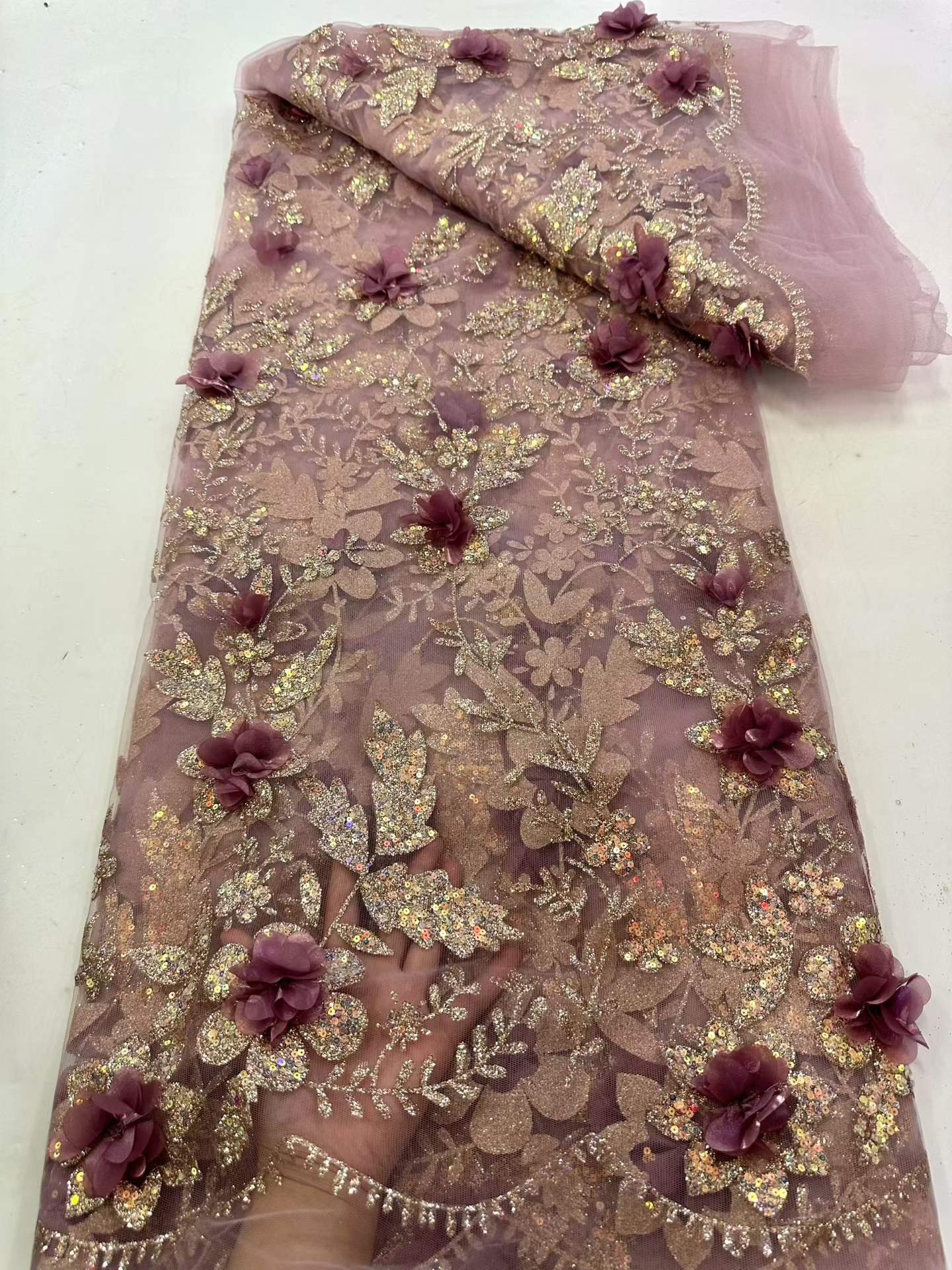 Kain Brokat Afrika Bordir Paye - Glitter Tablecloth ulasan dan harga