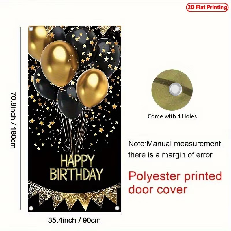 Spanduk Pintu 2D, 1 Spanduk Pi - Party Banner Gold ulasan dan harga