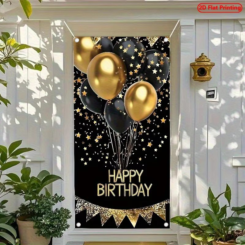 Spanduk Pintu 2D, 1 Spanduk Pi - Party Banner Gold ulasan dan harga