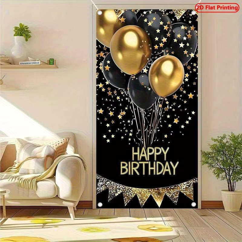Spanduk Pintu 2D, 1 Spanduk Pi - Party Banner Gold ulasan dan harga