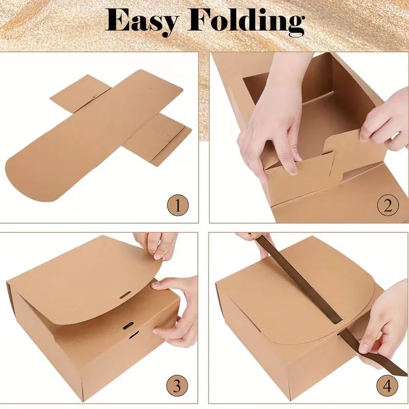 10-Pak Kotak Hadiah Kertas Kra - Papercraft Supply Ribbon ulasan dan harga